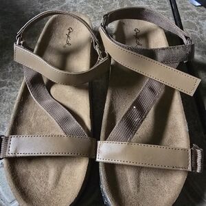 Qupid Tan Strappy Sandals
